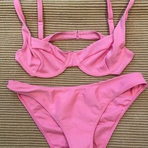 LIGHT PINK PACSUN BIKINI SWIMSUIT / Size: M